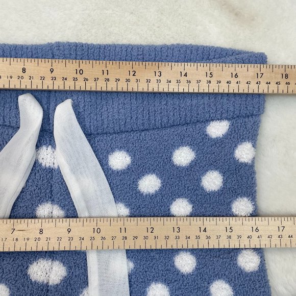 Honeydew Leggings XL Blue White Polka Dot Fuzzy Knit Sleep Lounge Pants Women's - Picture 11 of 14